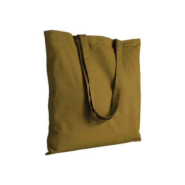 shopper bag stampata in cotone verde-scuro 01257465 VAR07