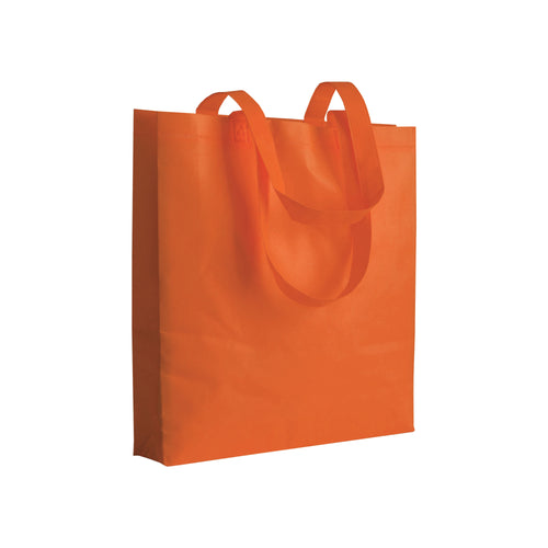 shopper bag con logo in tnt arancione 01274040 VAR10