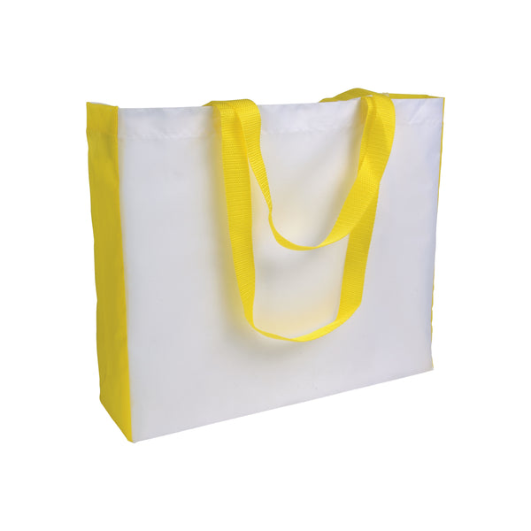 shopper stampata in poliestere gialla 01290972 VAR08