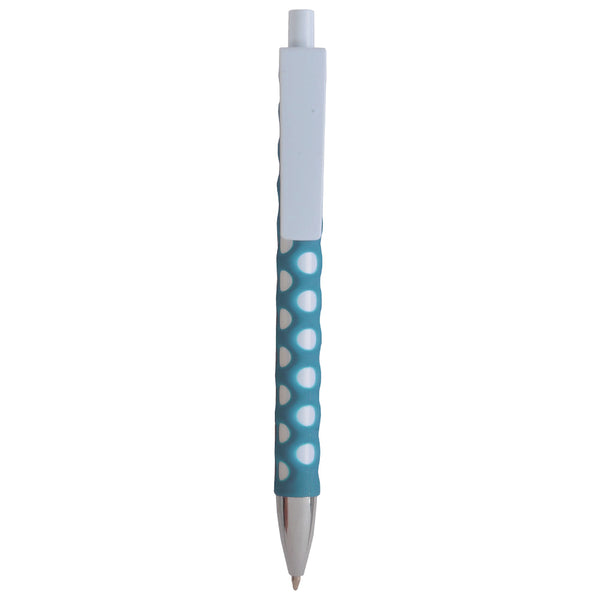 penna con logo in plastica azzurra 01302906 VAR02