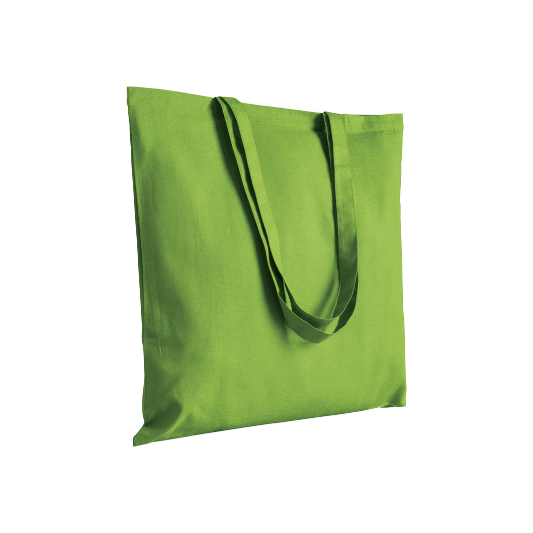 shopper stampata in cotone verde-mela 01324887 VAR06