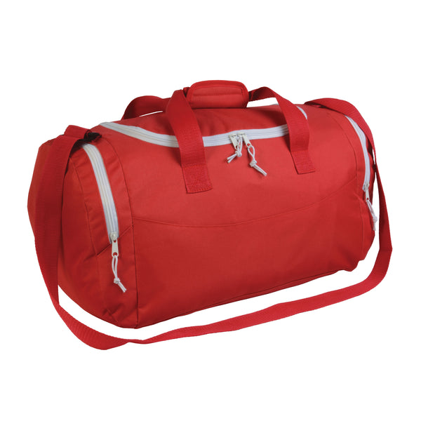 borsone sportivo personalizzato in poliestere rosso-bianco 01325737 VAR01