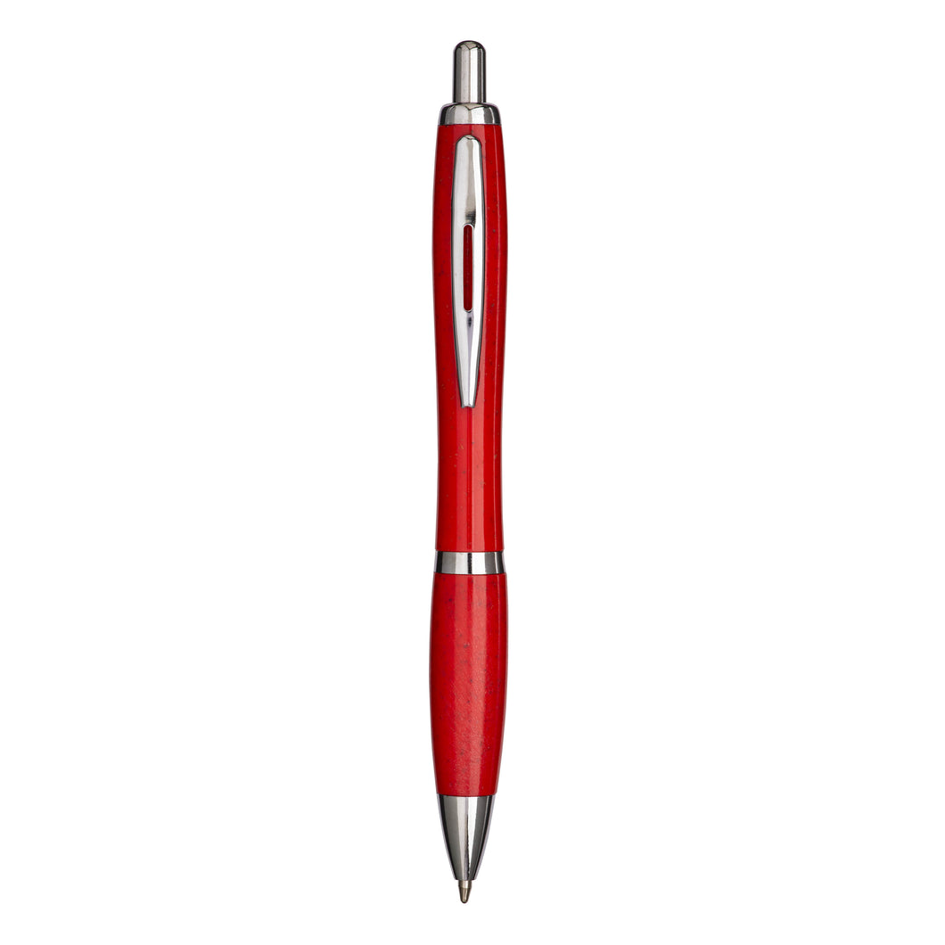 penna da personalizzare in paglia rossa 01370872 VAR01