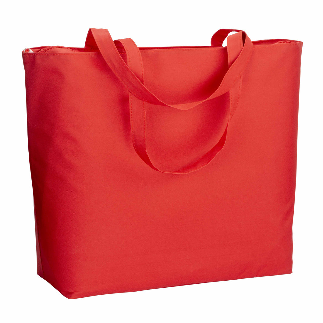 borsa mare personalizzata in poliestere rossa 01376244 VAR03