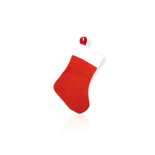 calza natalizia con logo in poliestere rossa 0364549 VAR01