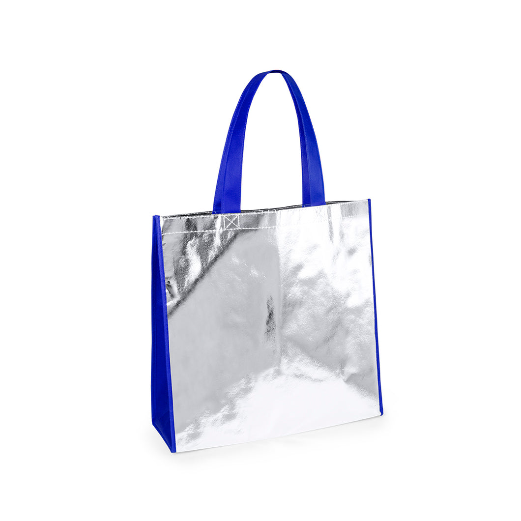 shopper bag stampata in tnt blu 0381192 VAR05