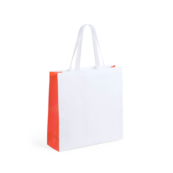 shopper con logo in tnt arancione 0383691 VAR02