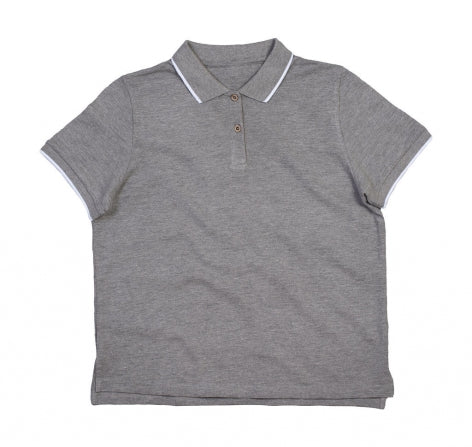 polo con logo in cotone 163-grigia 062552516 VAR02