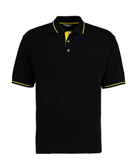 polo stampata in cotone 147-nera 062556987 VAR09