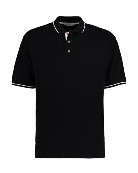 polo stampata in cotone 150-nera 062556987 VAR10