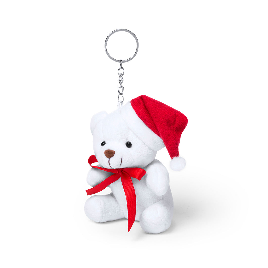 portachiave natalizio personalizzabile in poliestere bianco 0386870 VAR01