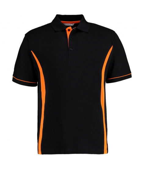 polo stampata in cotone 166-nera 062580787 VAR02