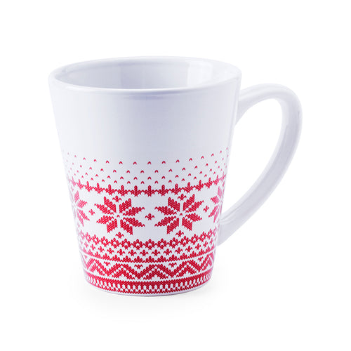 tazza natalizia stampata in ceramica rossa-bianca 0388264 VAR01