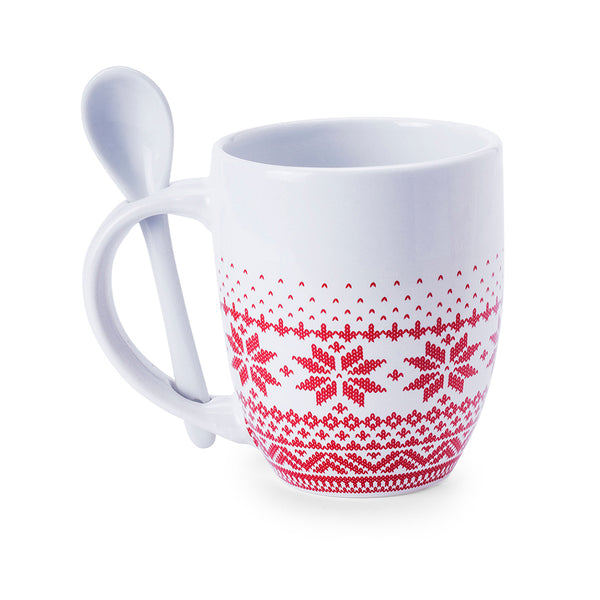tazza natalizia da personalizzare in ceramica rossa-bianca 0388281 VAR01