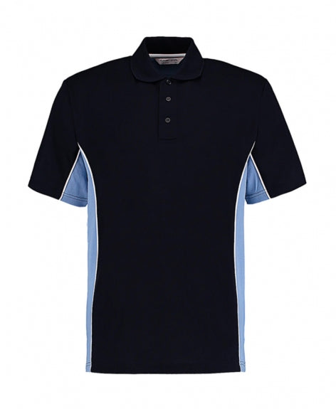 polo con logo in poliestere 283-blu 062630087 VAR04