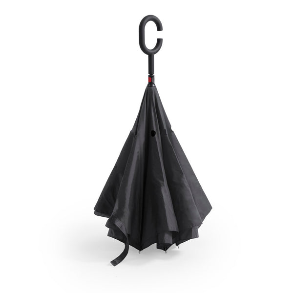 ombrello automatico pubblicitario in pongee nero 0394384 VAR03