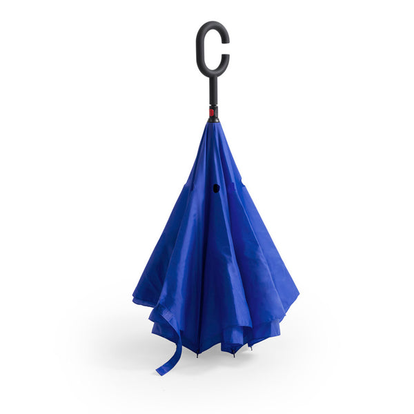 ombrello con logo in pongee blu 0394384 VAR05