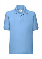 polo con logo in poliestere 320-azzurra 062699617 VAR06