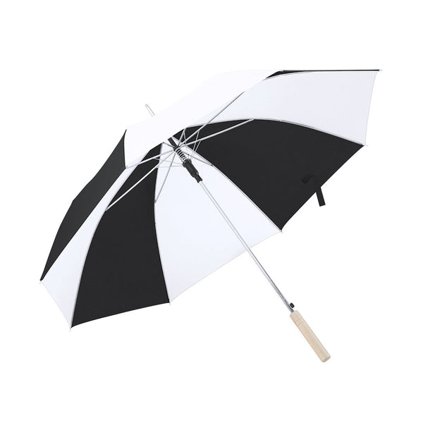 ombrello automatico con logo in nylon bianco-nero 03109038 VAR01