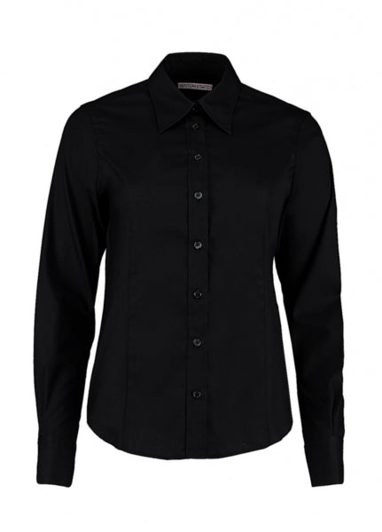 camicia con logo in cotone 101-nera 062893587 VAR05