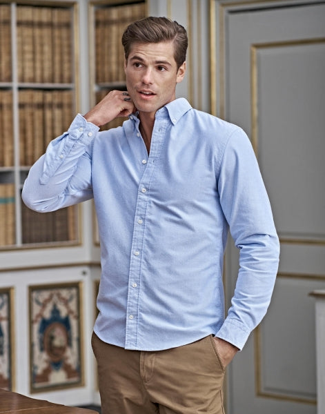 Carica l&#39;immagine nel visualizzatore di Gallery, camicia con logo in cotone 321-azzurra 062896018 DET04
