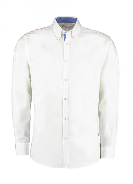 camicia con logo in cotone 076-bianca 063043187 VAR01