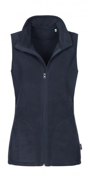 gilet in pile con logo in poliestere 203-blu 063109385 VAR01