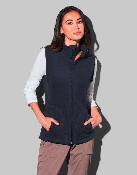 Carica l&#39;immagine nel visualizzatore di Gallery, gilet in pile con logo in poliestere 203-blu 063109385 DET04
