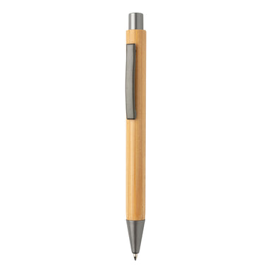 biro pubblicitaria in bambu marrone-argento 041037952 VAR01