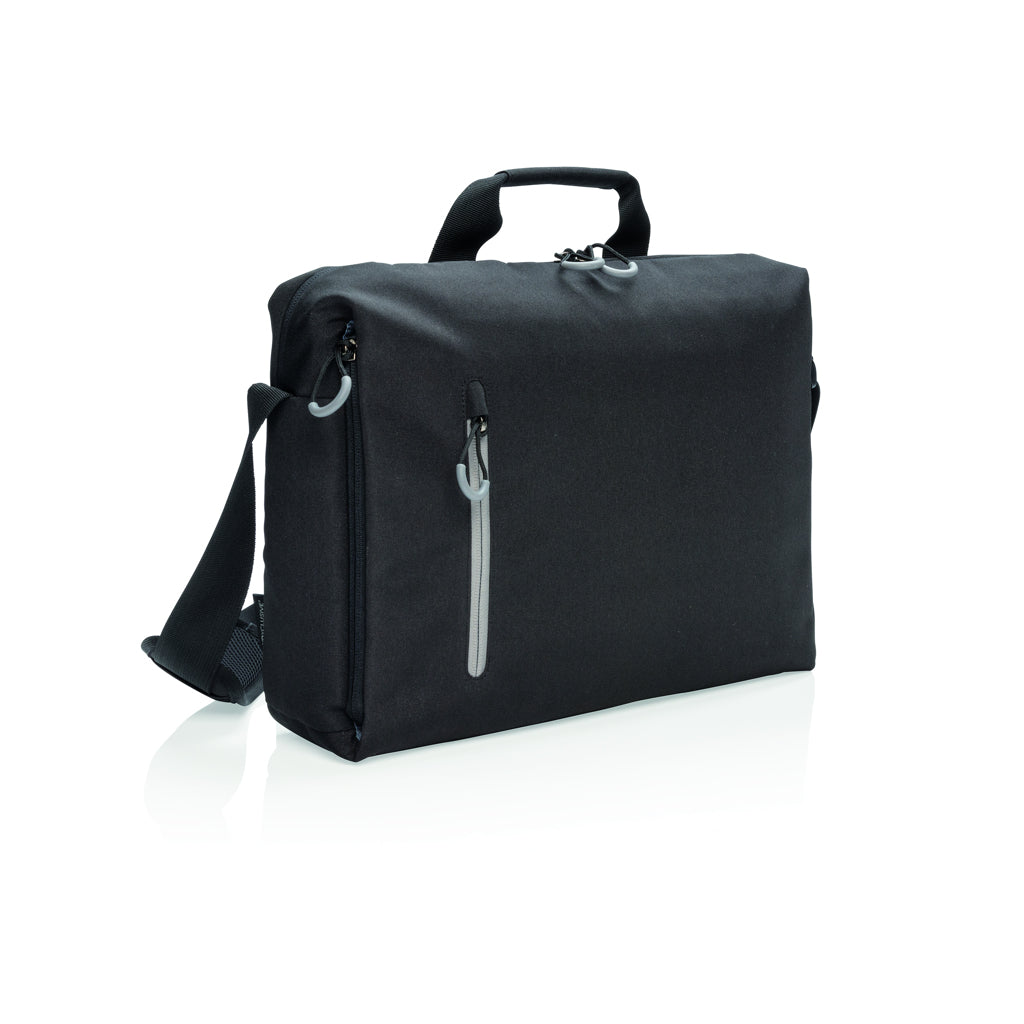 borsa porta pc stampata in poliestere nera-grigia 041245029 VAR01