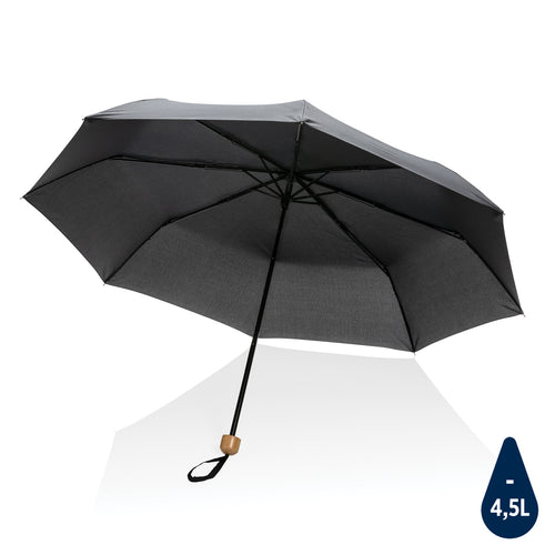 mini ombrello personalizzabile in rpet nero 041445969 VAR02