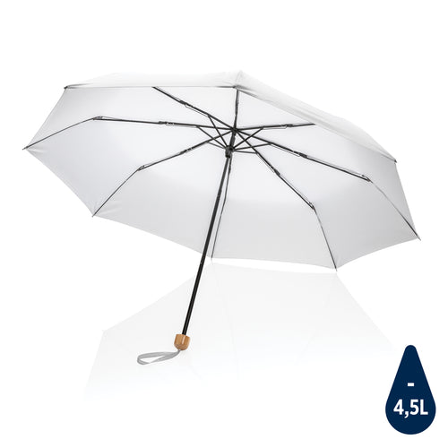 mini ombrello con logo in rpet bianco 041445969 VAR05