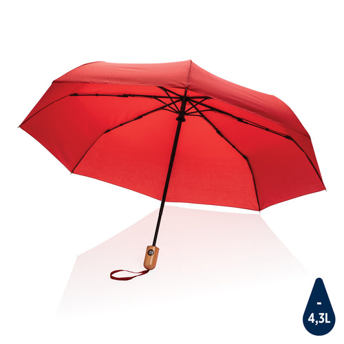 mini ombrello automatico personalizzabile in rpet rosso-ciliegia 041446037 VAR02