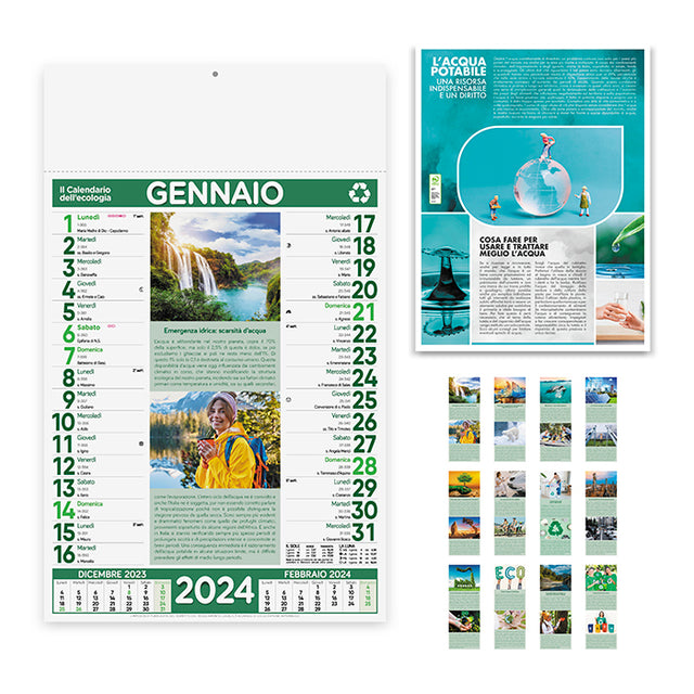 calendario pubblicitario 2024 in carta verde 041497547 VAR01