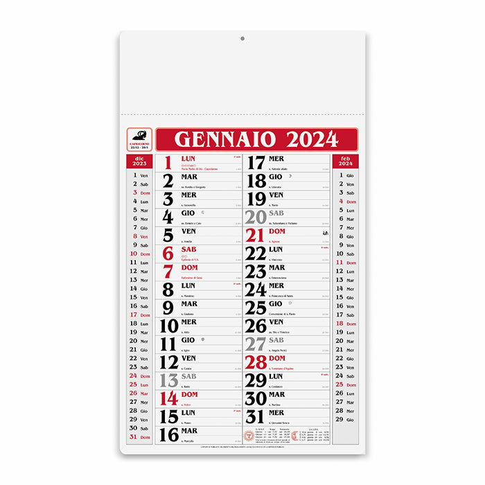 calendario stampato 2024 in carta rosso 041504840 VAR01