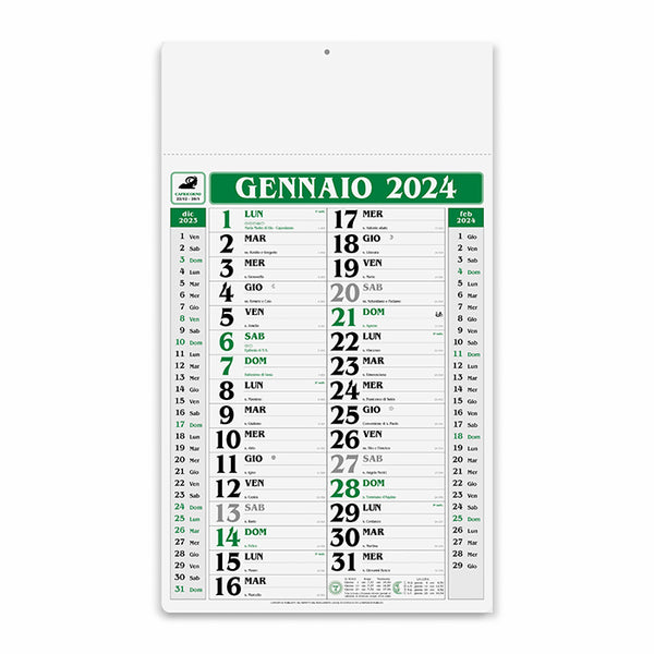 calendario stampato 2024 in carta verde 041504840 VAR02