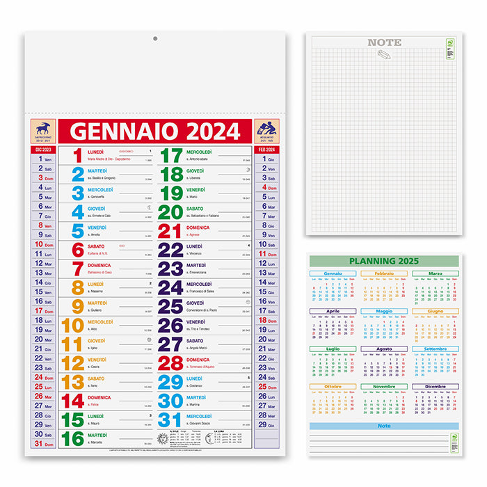 calendario stampato 2024 in carta bianco 041506200 VAR01