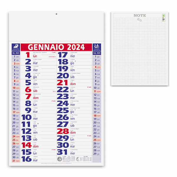 calendario stampato 2024 in carta rosso 041506540 VAR03