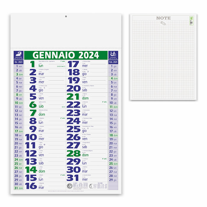 calendario da personalizzare 2024 in carta verde 041506540 VAR02