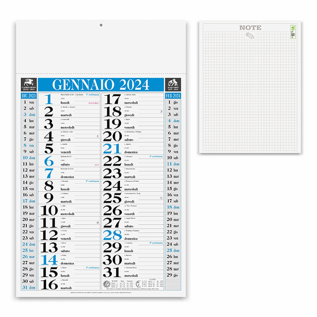 calendario stampato 2024 in carta blu 041506880 VAR03