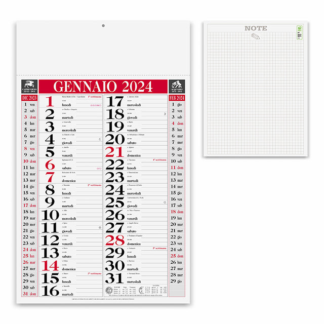 calendario pubblicitario 2024 in carta rosso 041506880 VAR02