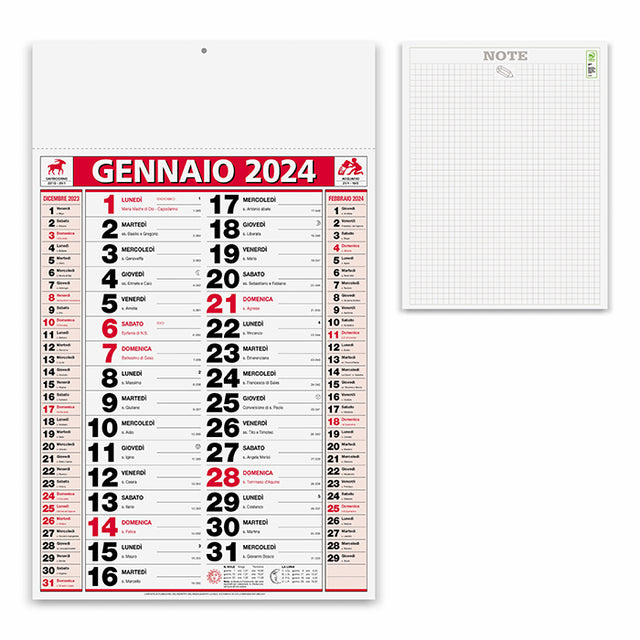 calendario con logo 2024 in carta rosso 041506982 VAR02