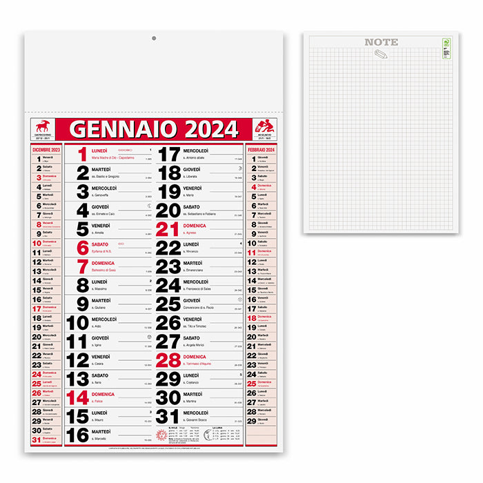 calendario con logo 2024 in carta rosso 041506982 VAR02