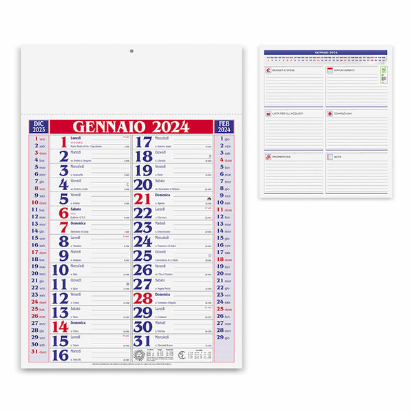 calendario stampato 2024 in carta rosso 041507050 VAR02