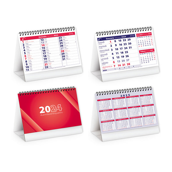 calendario personalizzato 2024 in carta rosso 041507900 VAR02