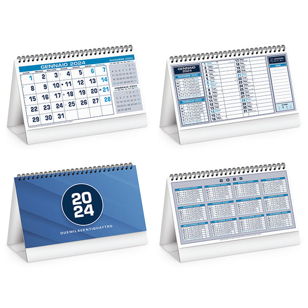 calendario da tavolo promozionale 2024 in carta blu 041508070 VAR02