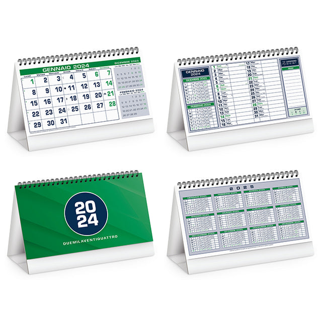 calendario da tavolo personalizzato 2024 in carta verde 041508070 VAR01