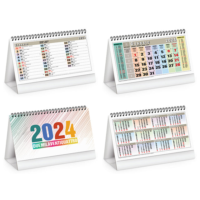 calendario da tavolo personalizzabile 2024 in carta bianco 041508410 VAR01