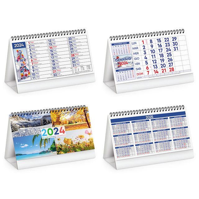 calendario da tavolo stampato 2024 in carta bianco 041508580 VAR01