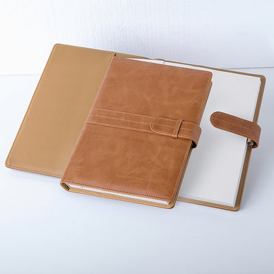 Agenda 2024 personalizzabile tipo portafoglio con blocco mobile variante in marrone Prapel disponibile in 4 colori